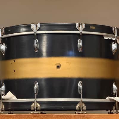 1940's WFL Black & Gold Duco 14x26 16x16 9x13  Drum Kit Zephyr Lug image 4
