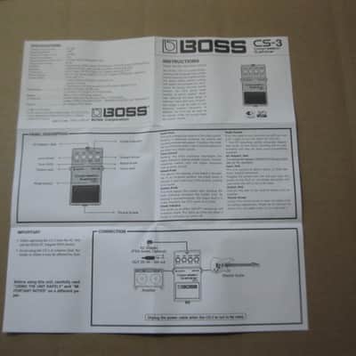 Boss original INSTRUCTIONS for GE-7, CS-3, and NS-2 (NO pedals, NO boxes, NO other items) 2010s (copyright years, 2010, 2015, and 2016) - white matte paper - black print, black graphic image 14