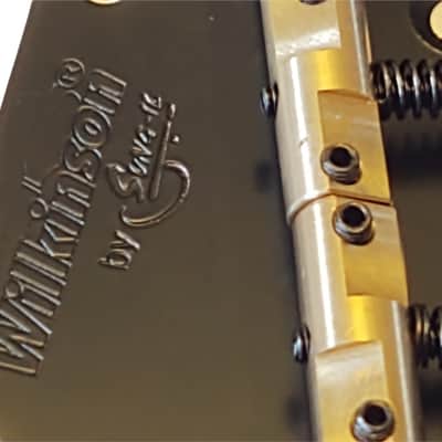 WILKINSON Black Telecaster Ashtray Bridge with WTB Compensated Brass Saddles image 2