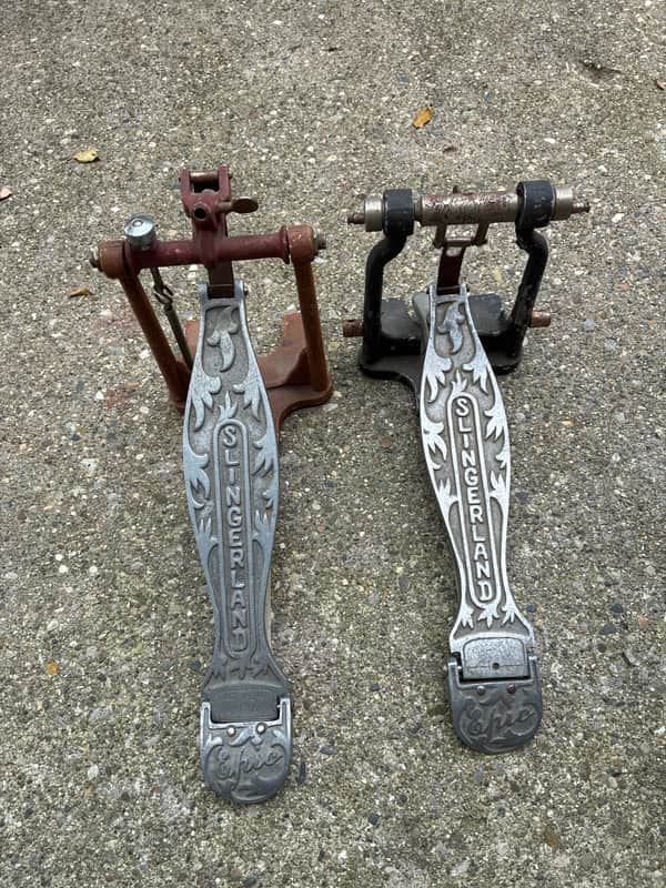 Slingerland Bass Drum Pedals 1950’s - Sliver/ Black / Reddish image 1