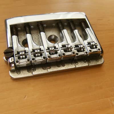 Schaller 3D-6 Guitar Bridge and saddles assembly for 6 string chrome image 1