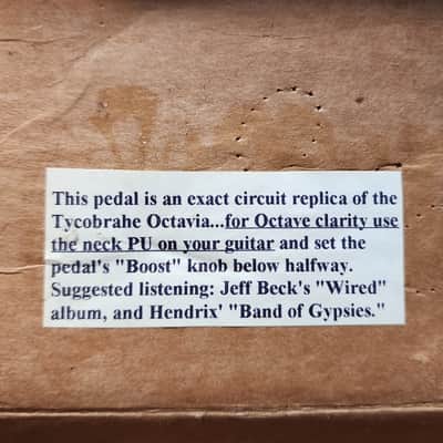 Fulltone Octafuzz Serial #85 Original Vintage Label Maker 1990's Octave Octa Fuzz Tycobrahe Octavia Variant Ultimate image 5