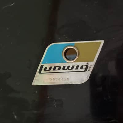Ludwig 70's Quadra Plus Drum Set Black  Vintage Blue & Olive Badge Read Listing image 7