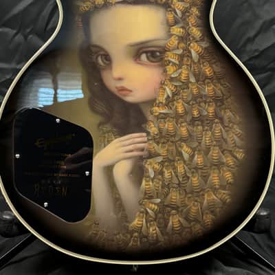 Epiphone Adam Jones Signature Art Series Les Paul Custom 2022 - Mark Ryden’s “The Veil of Bees" / Silverburst image 1