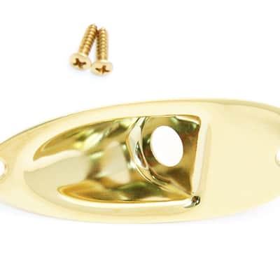 Genuine Fender GOLD Stratocaster/Strat Guitar Input Output Jack Plate Cover image 6