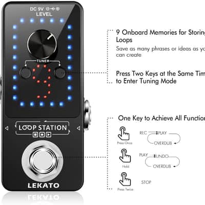 Guitar LOOPER & TUNER Effect Pedal Guitar Looping and Tunning image 3