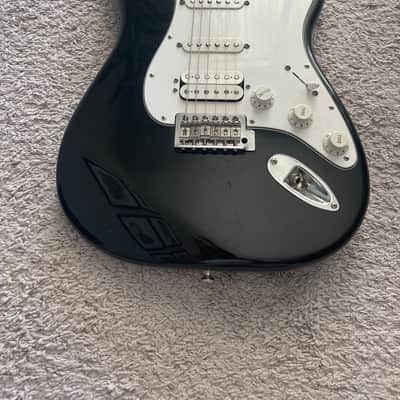 Fender Standard Stratocaster 2007 MIM HSS Black Maple Fretboard Strat Guitar image 2
