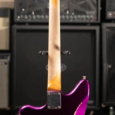 Fender Custom Shop 1965 Jaguar Heavy Relic Electric Guitar - Faded Purple Metallic with Hardshell Case image 8