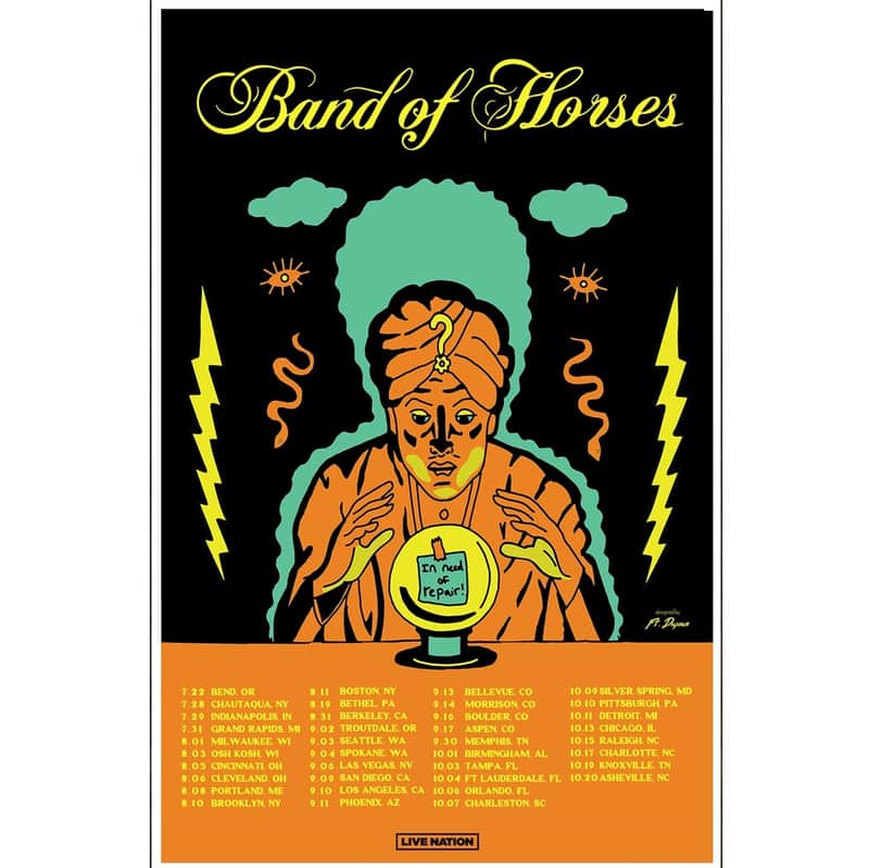 Band Of Horses Fall Tour 2023 Ltd Ed RARE Poster! Indie Altenrative Southern Rock Folk Power Pop image 1
