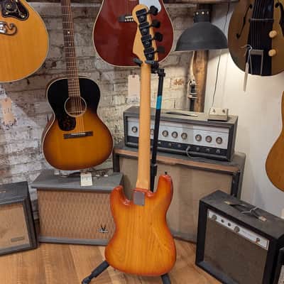 Warmoth Jazz Bass Fretless - Orange Burst w/ Flame Maple top image 13