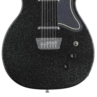 Danelectro Baritone Electric Guitar - Black Metalflake image 2