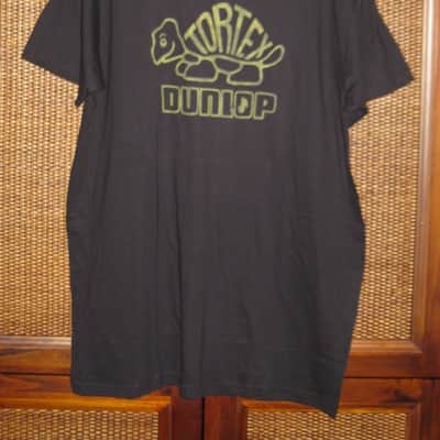 new (NO packaging / NO hang tag) A+ genuine Dunlop TORTEX MEN'S "VINTAGE" T-SHIRT, DSD31MTSL, Size Large - Black, 100% Cotton, Short Sleeve - Graphic is yellowish-gold (this is NOT a vintage shirt) the graphic / logo is vintage style image 1