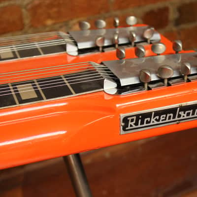 Rickenbacker DW-16 8-String Double-Neck Console Steel Guitar 1964 - Orange Refin image 4