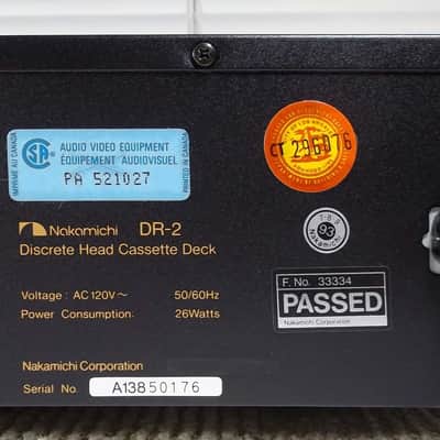 1993 Nakamichi DR-2 3-Head Stereo Cassette Deck Recorder Low Hours Serviced w Belts 02-16-2026 Very Nice and Excellent Condition #176 image 8