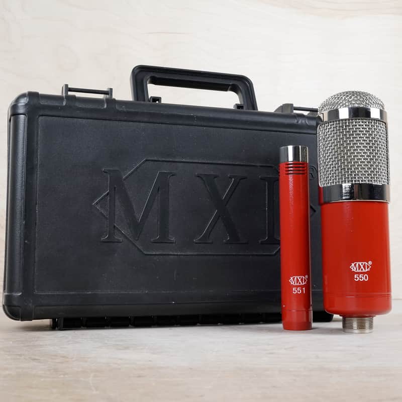 MXL 550/551R Ensemble Condenser Mic Recording Kit Red/Chrome w/ Case image 1