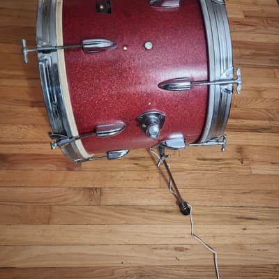 Majestic MIJ Bass drum/lamp 60's  - Red sparkle image 7