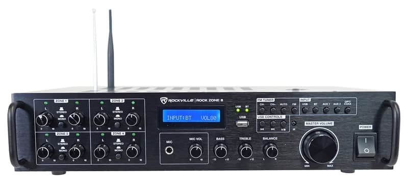 Rockville Rock Zone 8 Channel 1000W Commerical Receiver For Restaurant/Bar/Cafe image 1