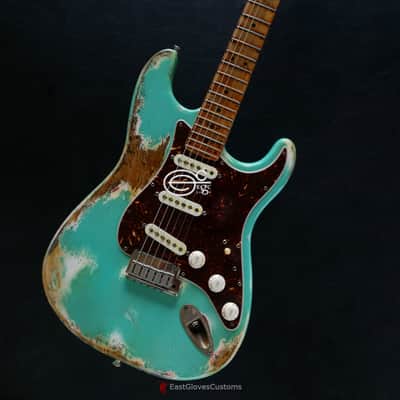 Fender American Stratocaster 40th Anniversary Seafoam Green Made in USA Heavy Aged Relic image 6