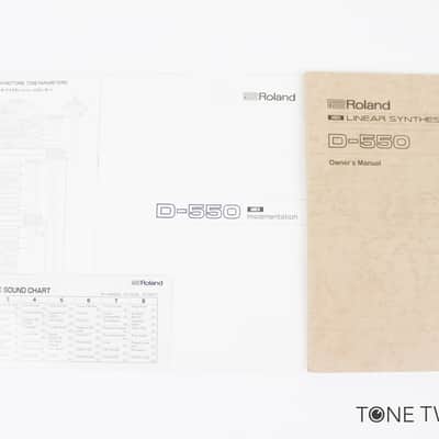 Roland D-550 Owners Manual Charts midi Implementation Book VINTAGE SYNTH DEALER