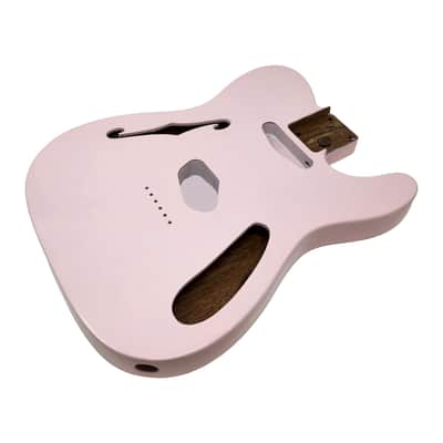 Brio Pink T-Style Thinline Guitar Body – Roasted Ash – Fender-Spec – Semi-Hollow image 2