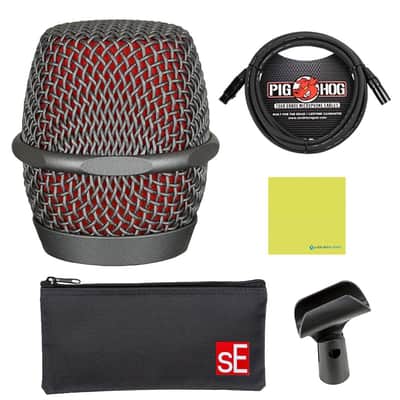 Liquid Audio sE Electronics V7 MC2 Mic Capsule for Sennheiser Wireless Bundle with Pig Hog PHM10 8mm Mic Cable Polishing Cloth image 1