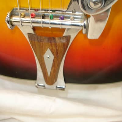 1970's Univox Coily U1825 Semi-Hollow Electric Guitar, Sunburst w/ Case image 8