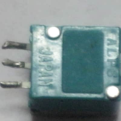 used (is fine / works fine) BOSS / ALPS potentiometer, 50 3A 03 5V, D Shaft, JAPAN, 1990s - 2010s - POT: blue, silver / NUT: gray (NO pedal, NO knob, NO other items) teal, square image 5