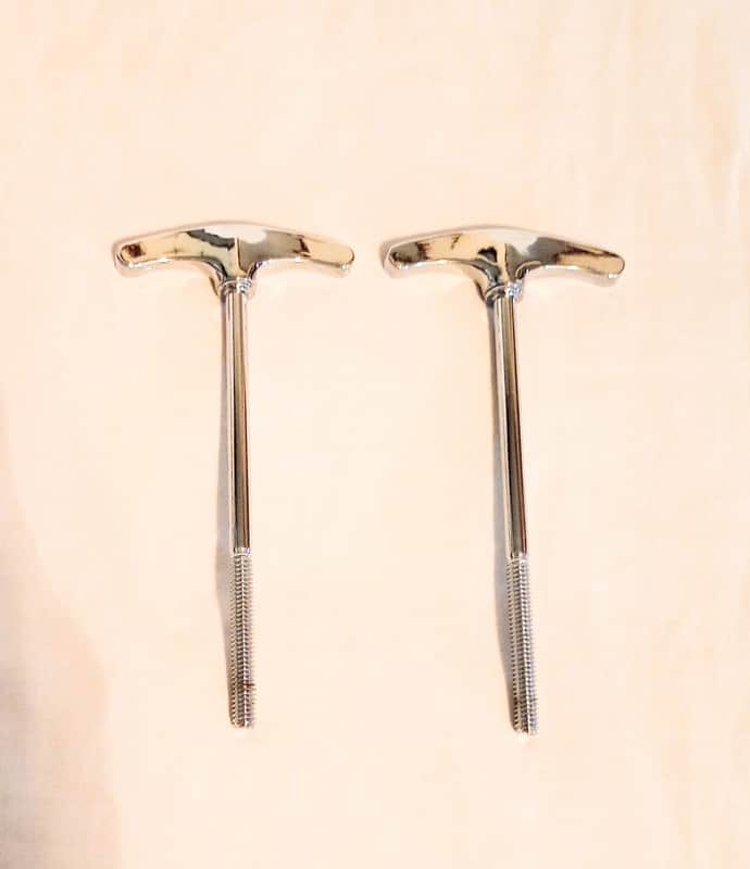 UNLOCK BASS TONE SAVINGS! $19.90 Used Chrome Bass Drum 'T' Rods (4.125') - Free Ship!
