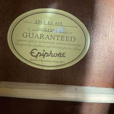Epiphone Ltd. Ed. 1963 J-45 Reissue - Ebony w/ Aged Binding, Rosette & Logo Inlay image 15
