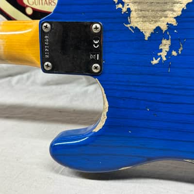 Fender USA Custom Shop '62 1962 Stratocaster Heavy Relic Guitar with COA + Case 2022 - Sapphire Blue Transparent / Rosewood fingerboard image 16