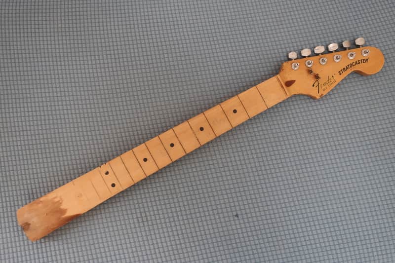 Vintage 1980s 1982 Fender USA Guitar Neck Stratocaster Natural 4-Bolt F-Series CBS Dan Smith Project Neck No Frets Poor Shape 1981 1983 1984 image 1