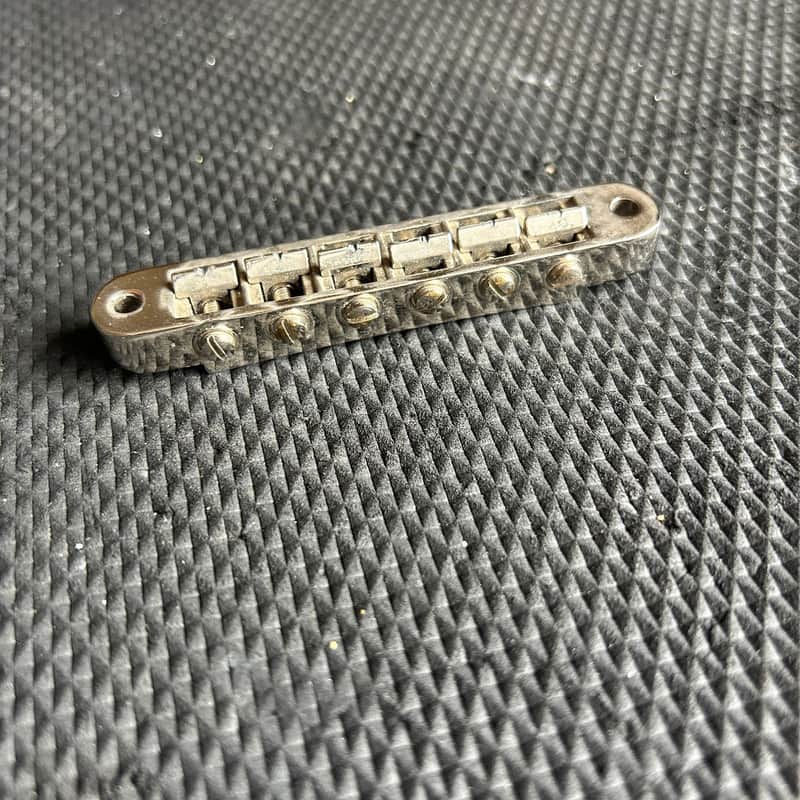 Early 1970's Schaller Nickel No-Logo Nashville Tune-O-Matic Bridge For Gibson Guitars image 1