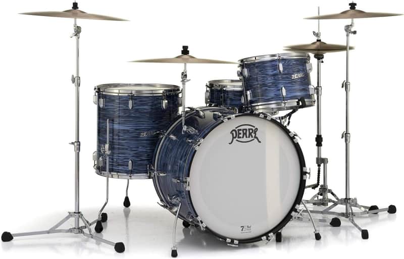 Pearl President Series Deluxe 3-piece 75th Anniversary Edition Shell Pack in Ocean Ripple (#767) covered finish featuring 22"x14" Bass Drum w/Cymbal Holder, 13"x9" Tom, and 16"x16" Floor Tom image 1