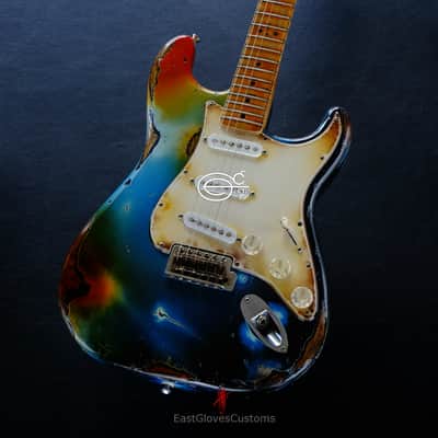 Fender Deluxe Stratocaster Galaxy Blue Aged Relic by East Gloves Customs (RARE) image 8