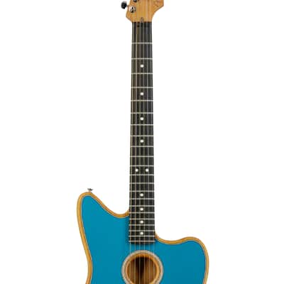 Fender American Acoustasonic Jazzmaster Acoustic Guitar w/bag, Ebony FB, Ocean Turquoise, US233XXXX image 6