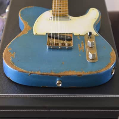 American Fender Telecaster 2019 Custom Heavy Relic Nitro Blue Sparkle image 6