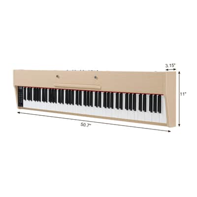 Ukscs 88 Key Full Size Semi-Weighted Standard Keyboards Wooden Digital Piano with MIDI Bluetooth, Triple Pedals，Headphone and other accessories image 3