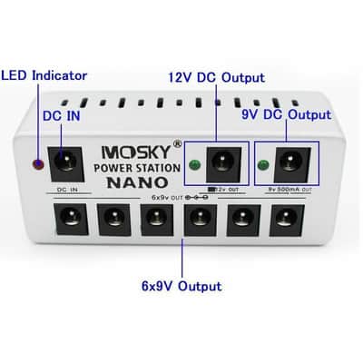 Brand New Mosky 8 Output Guitar Pedal Power Supply Station USA Adapter LED for 9V 12V image 3