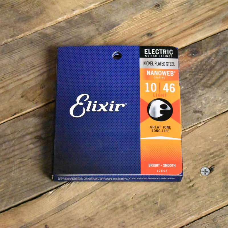 Elixir 12052 Electric Nanoweb Coated Nickel Plated Electric Guitar Strings Light 10-46 image 1