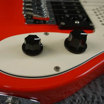 Marine Rider Travel Electric Guitar w/ Built-In Speaker – Compact Practice Guitar – Red image 12