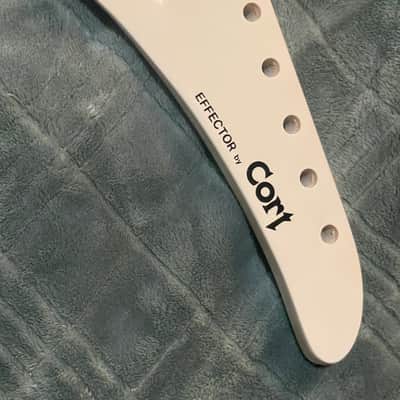 NOS. "NewVintage Cort banana Rare Flawless neck Effector bone stock NEW N.O.S. guitar neck 1970's - white flawless w factory screened logo Unplayed new frets image 9