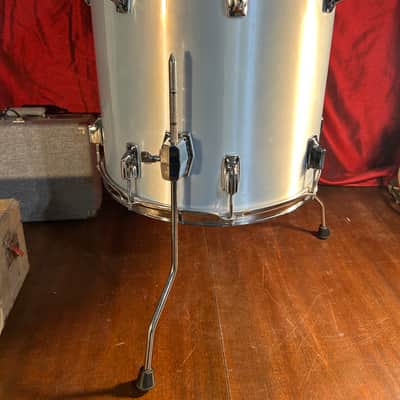 1980s Tama Imperialstar 16x16 Floor Tom – Metallic White Wrap image 2