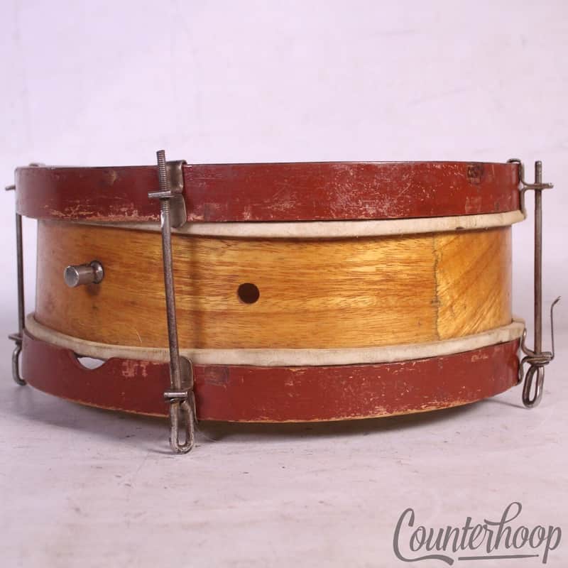 *Vintage 10x3" Snare Drum 2Ply Wood Calf Skin Heads Vintage 1900s Children's Toy image 1