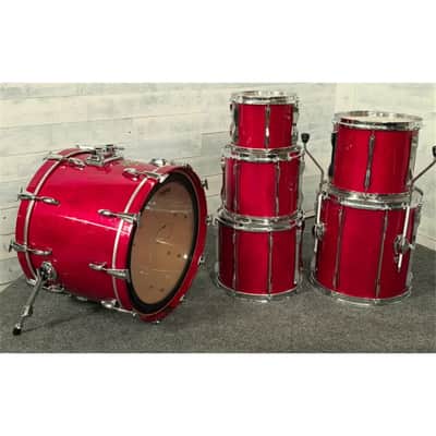 Used Vintage Pearl BLX 6pc Drum Set Sequoia Red - Very Good image 10