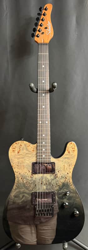 Schecter PT Standard Electric Guitar Black Fade Burst Burl Finish image 1
