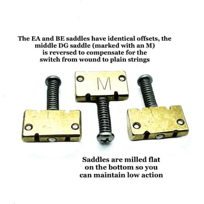 Bensonite Compensated Tele Saddles - Brass image 3