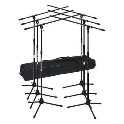 On-Stage MS7701B Euroboom Microphone Stands with Carry Bag (6-Pack)