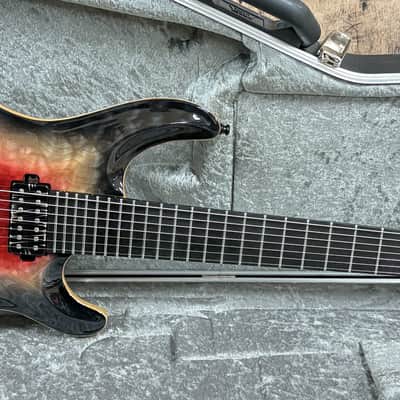 Mayones Regius Core 7 Quilt Maple 2018 Trans Galaxy Eye Red Gloss image 7