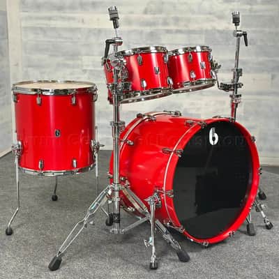 British Drum Company Enigma 4pc Drum Set 22/10/12/16 Satin Scarlet image 1