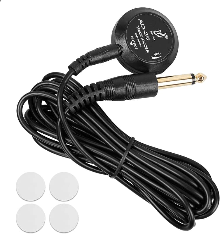 Guitar Pickup with Volume Control, Piezo Contact Microphone Transducer for Guitar, Mandolin, Banjo, Cello, Kalimba, Harp and Other Stringed Instrument image 1